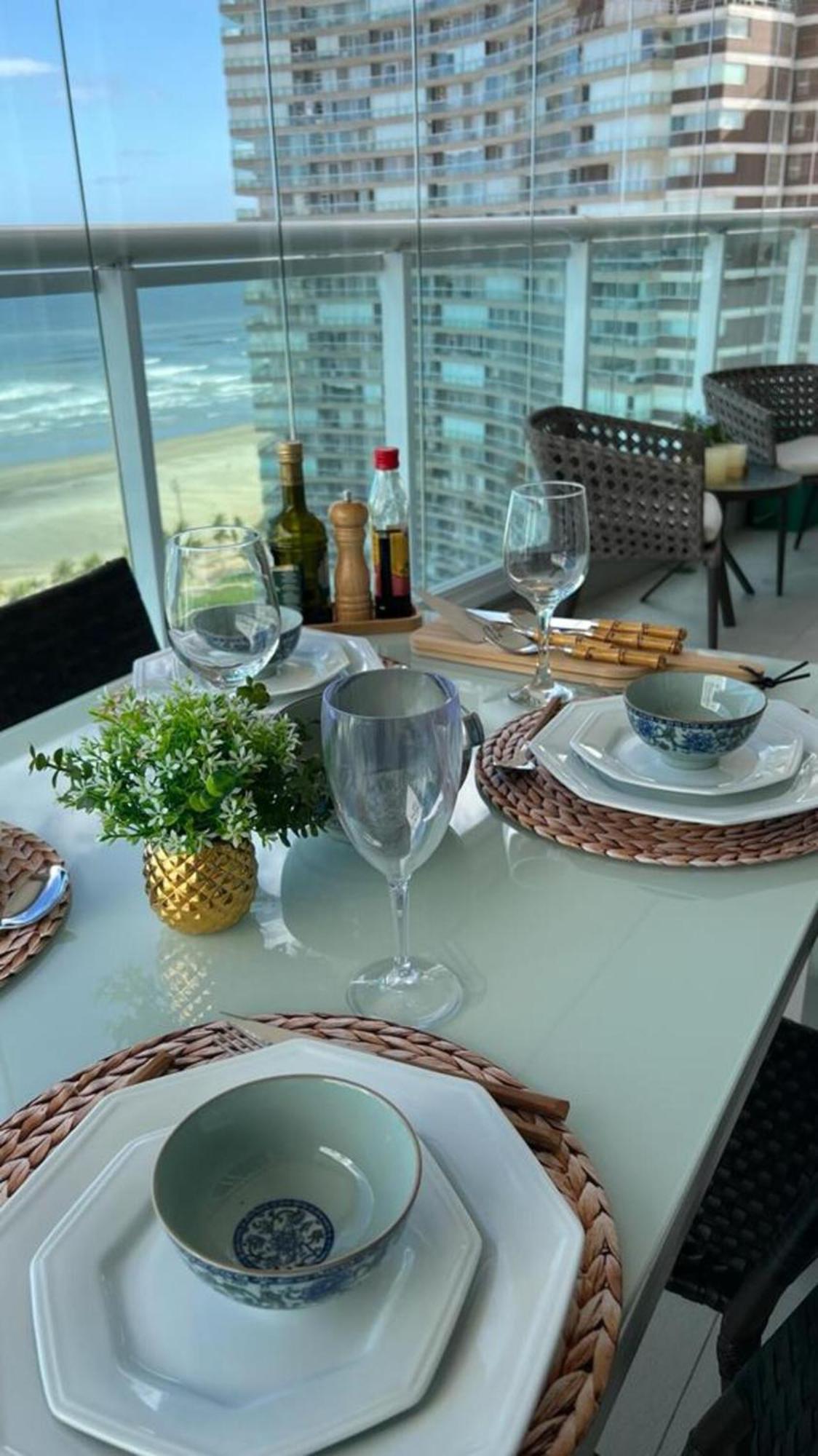 Apto Top Com Vista Pro Mar Em Condominio Completo Em Frente A Praia! サントス エクステリア 写真